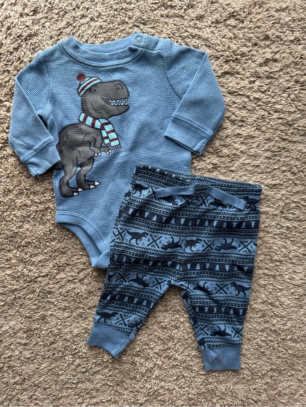 Garanimals Baby Boy Dinosaur Outfit 0-3M Bodysuit Pants 2 Piece Set
